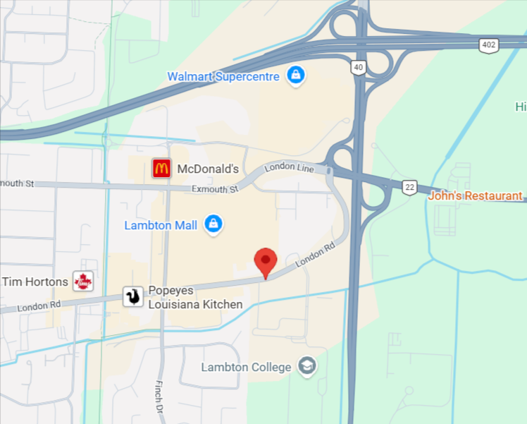 Map of Dr J. Spinnato Family Dentistry location in Sarnia Ontaro.